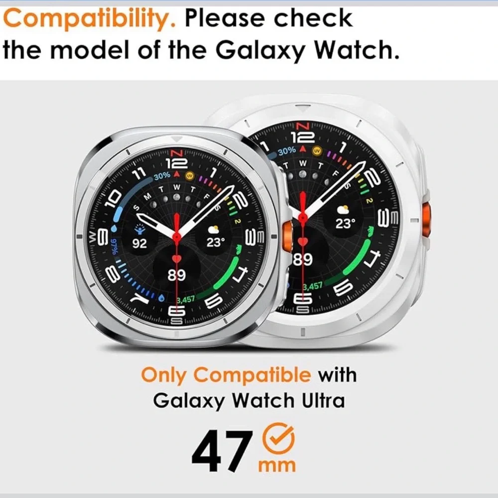 NWT CHANCHY 2 Pack Hard PC Case Samsung Galaxy Watch Ultra Case 47mm